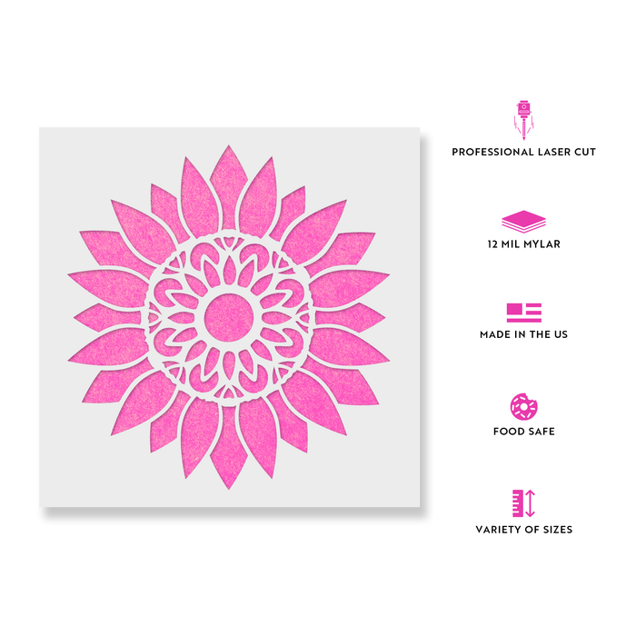 Mandala Sunflower Stencil