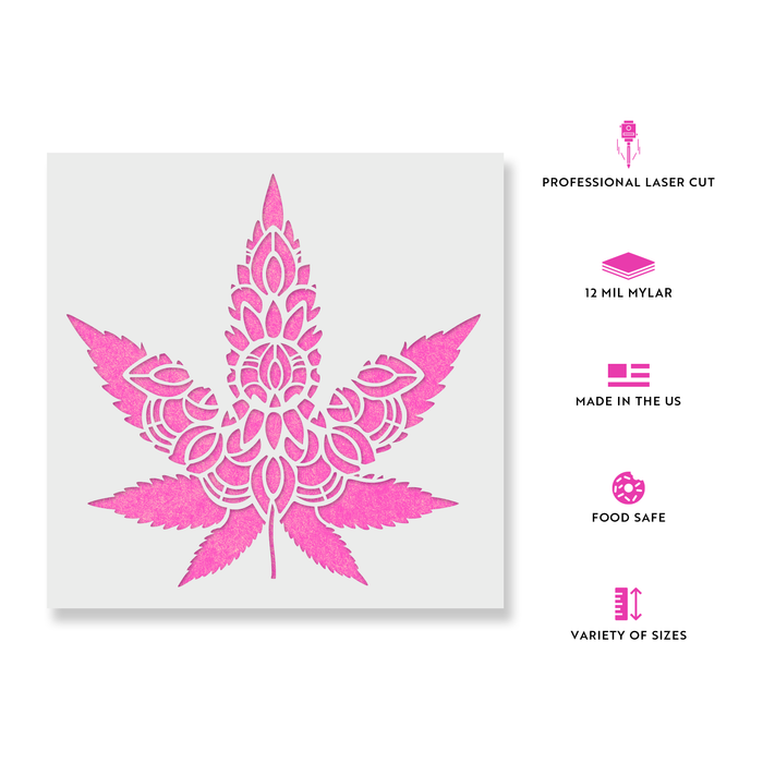 Mandala Weed Leaf Stencil