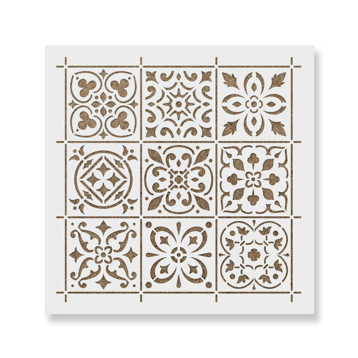 Mediterranean Mosaic Tile Stencil