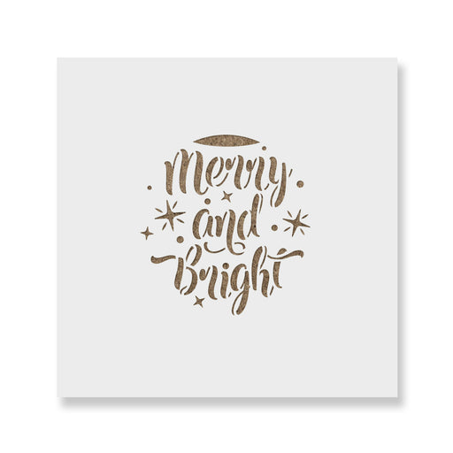 Merry And Bright Christmas Ornament Stencil