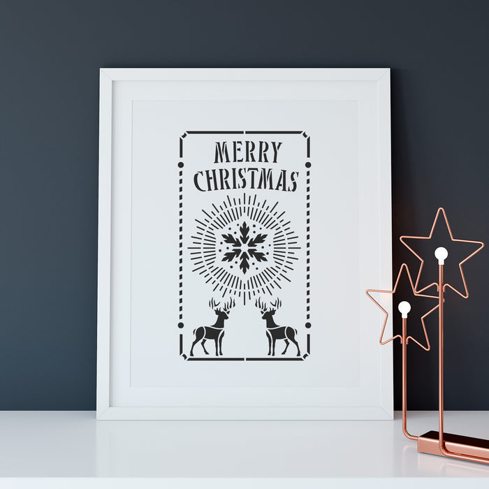 Merry Christmas Snowflake Stencil