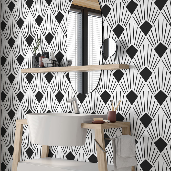 Metropolis Flare Pattern Wall Stencil