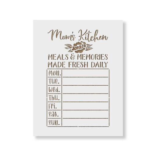 Moms Kitchen Meals Calendar Stencil