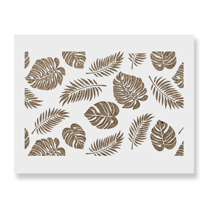 Monstera Leaves Pattern Wall Stencil