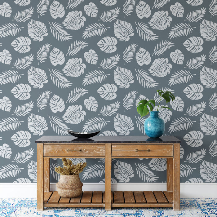 Monstera Leaves Pattern Wall Stencil