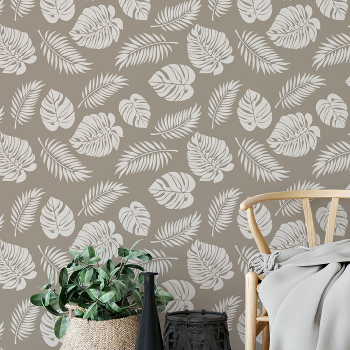 Monstera Leaves Pattern Wall Stencil