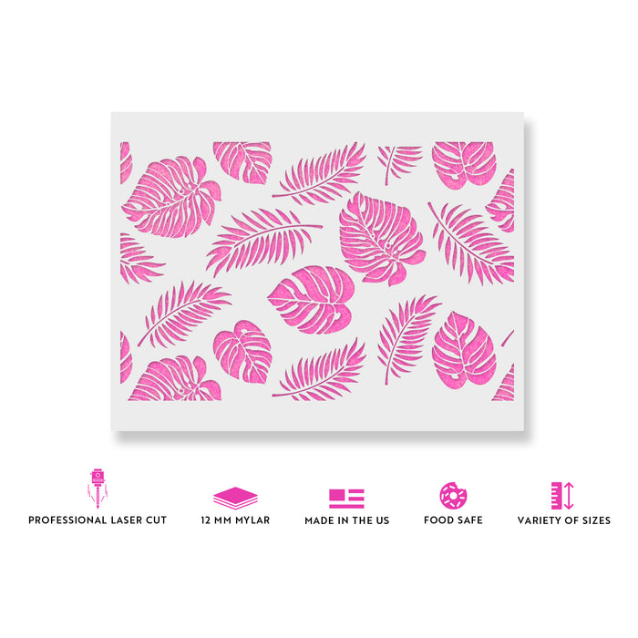 Monstera Leaves Pattern Wall Stencil