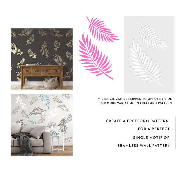 Palm Leaves Pattern Wall Stencil