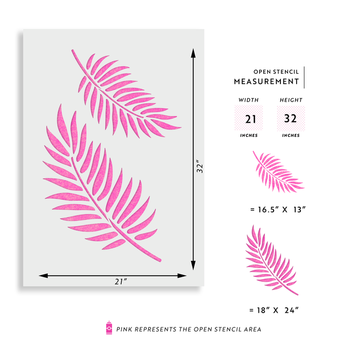 Palm Leaves Pattern Wall Stencil