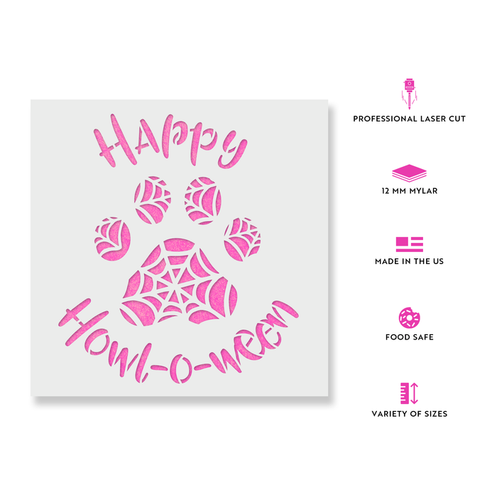 Paw Print Halloween Stencil