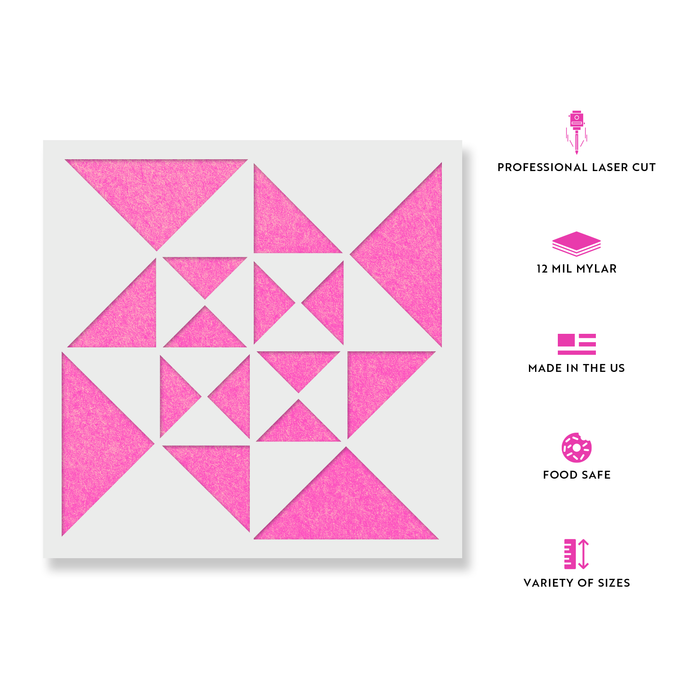 Pinwheel Quilt Block Stencil