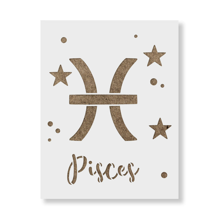 Pisces Zodiac Symbol Stencil