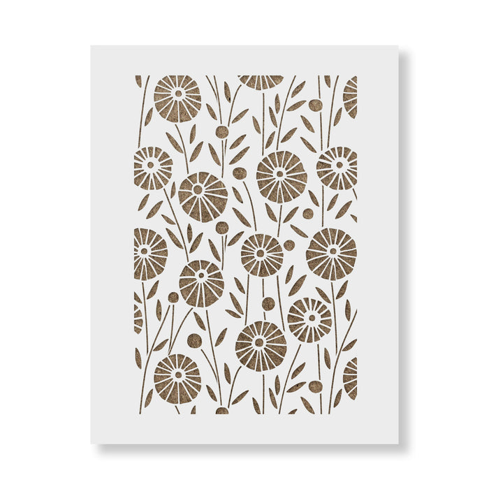 Posies Garden Pattern Wall Stencil