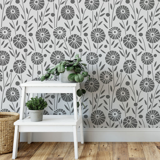 Posies Garden Pattern Wall Stencil