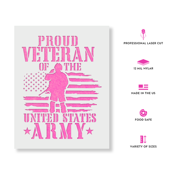 Proud Veteran Of Us Army Stencil