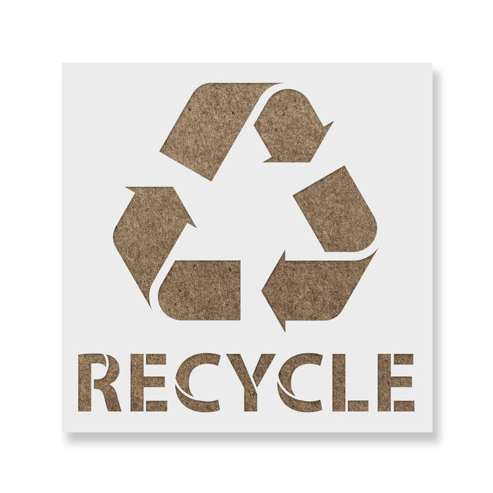 Recycle With Text Stencil