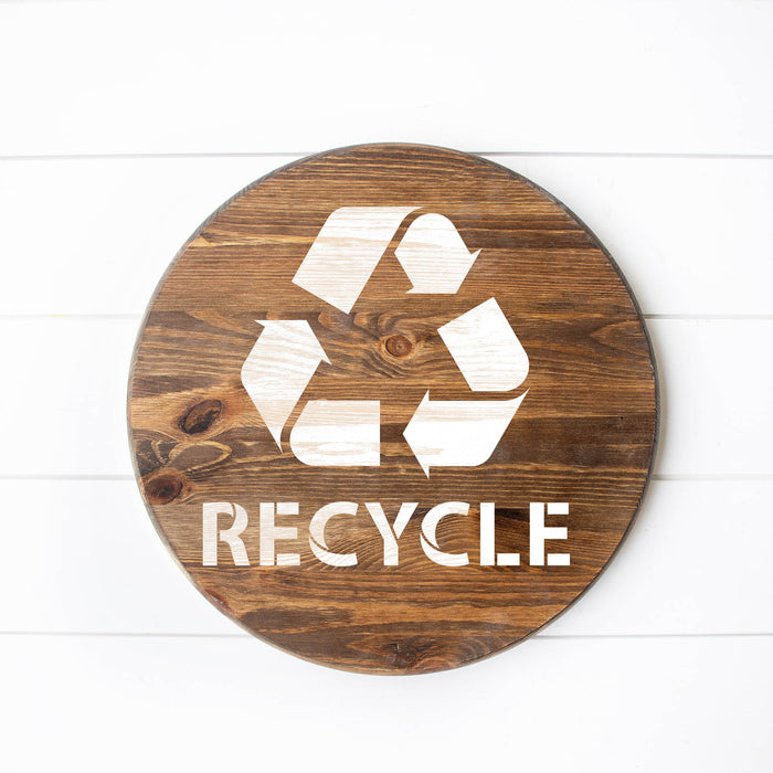 Recycle With Text Stencil