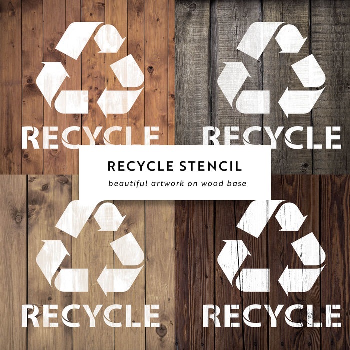 Recycle With Text Stencil