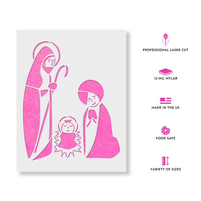 Retro Nativity Stencil