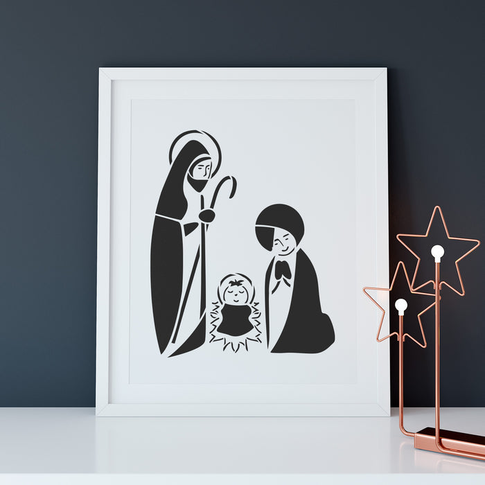 Retro Nativity Stencil