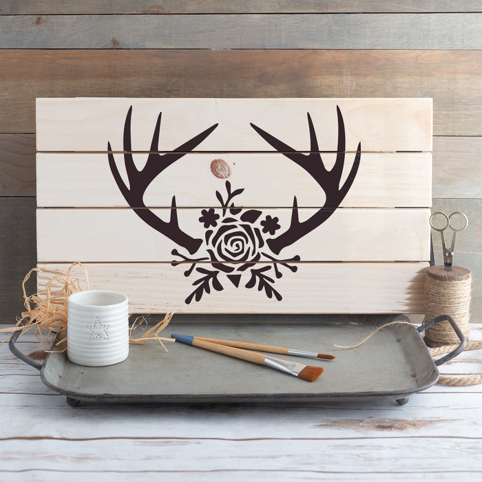 Rose Antlers Stencil