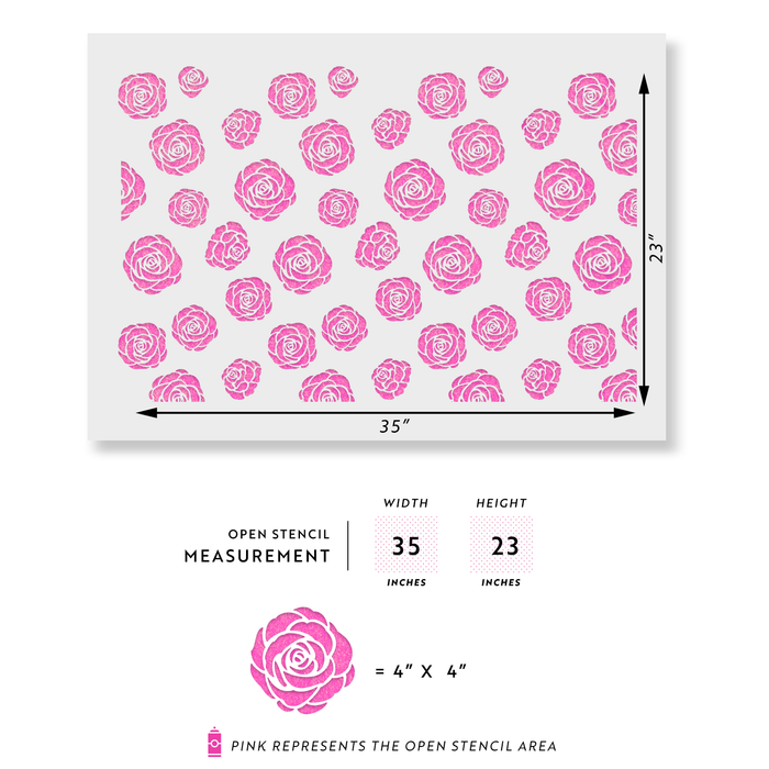 Roses Pattern Wall Stencil