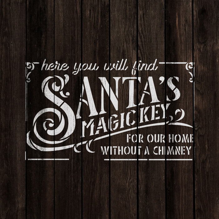 Santa's Magic Key Stencil