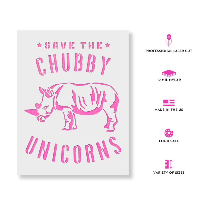 Save The Chubby Unicorns Stencil