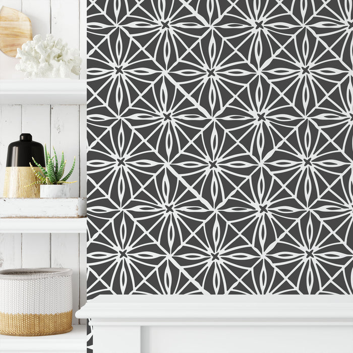 Scandinavian Astra Pattern Wall Stencil