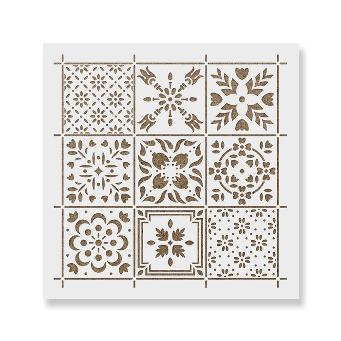 Scandinavian Mosaic Tile Stencil