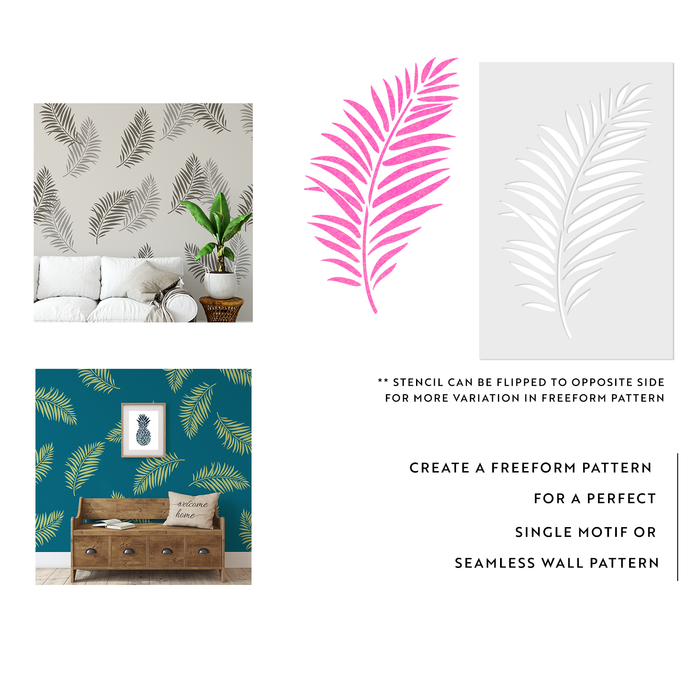 Single Palm Leaf Pattern Wall Stencil