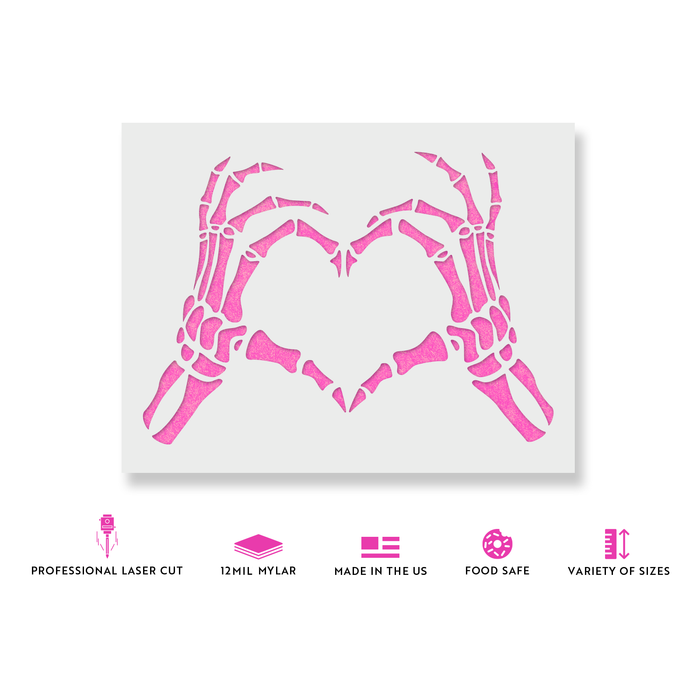 Skeleton Hands Love Stencil