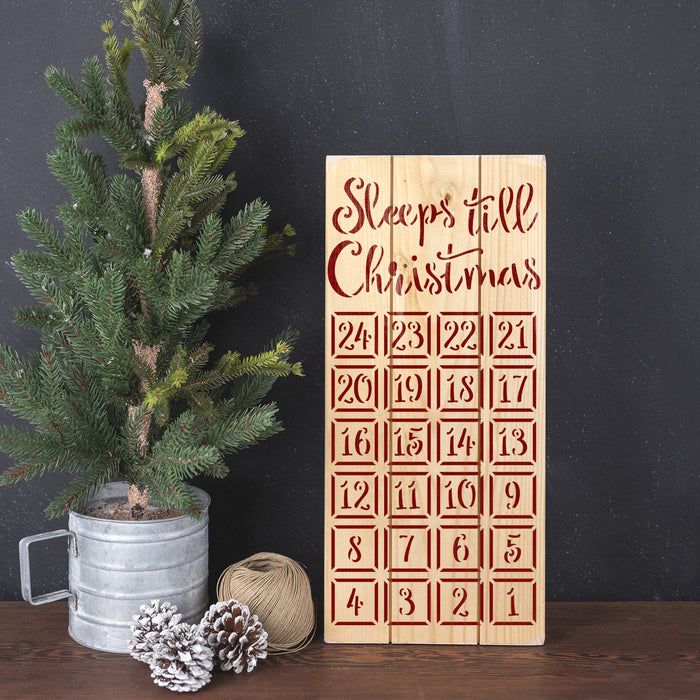 Sleeps Till Christmas Stencil