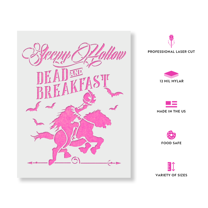 Sleepy Hollow Bed Breakfast Halloween Stencil