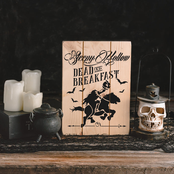 Sleepy Hollow Bed Breakfast Halloween Stencil