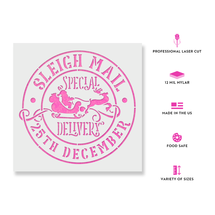 Sleigh Mail Stencil