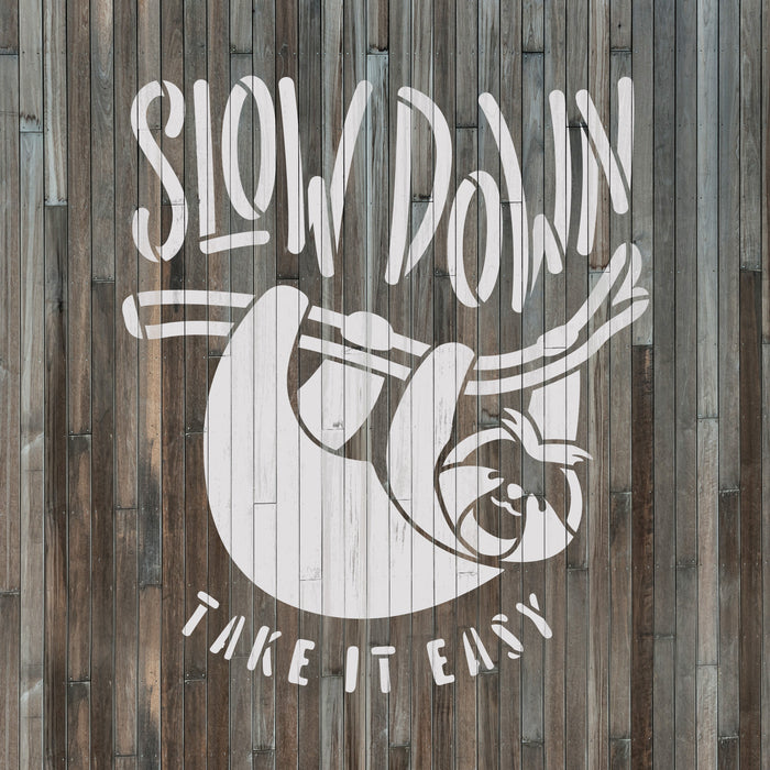 Slow Down Sloth Stencil