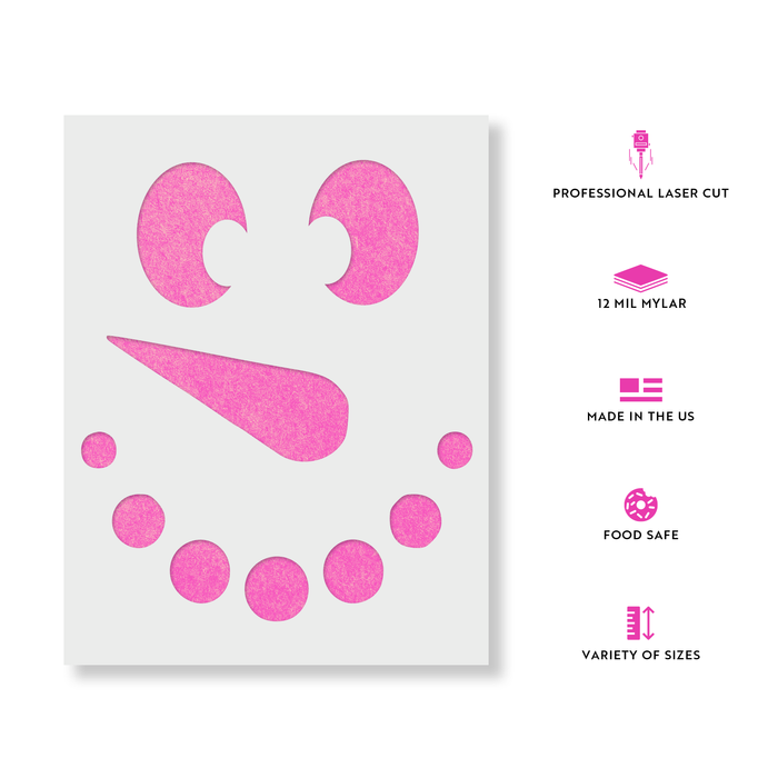 Snowman Smile Face Stencil