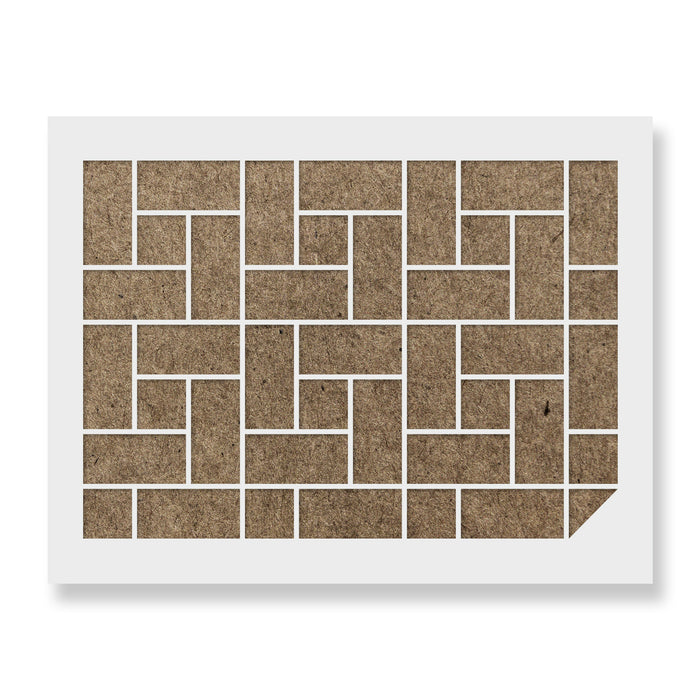 Spanish Bond Brick Pattern Wall Stencil