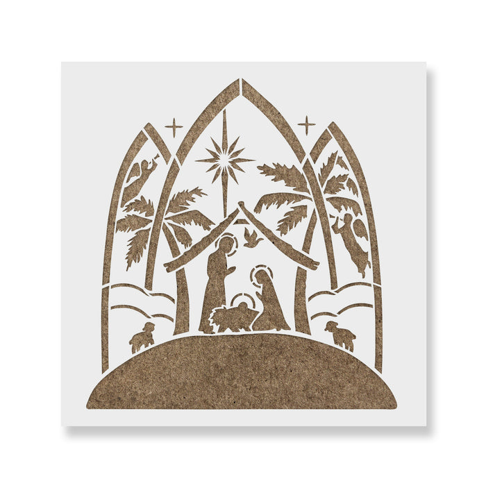 Stained Glass Nativity Stencil