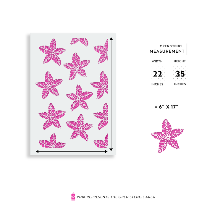 Starfish Pattern Wall Stencil