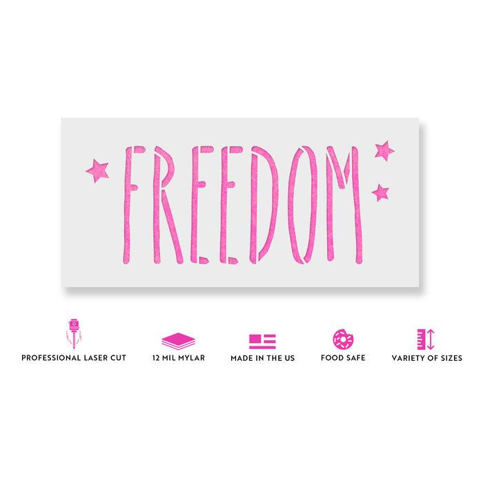 Starry Freedom Independence Stencil