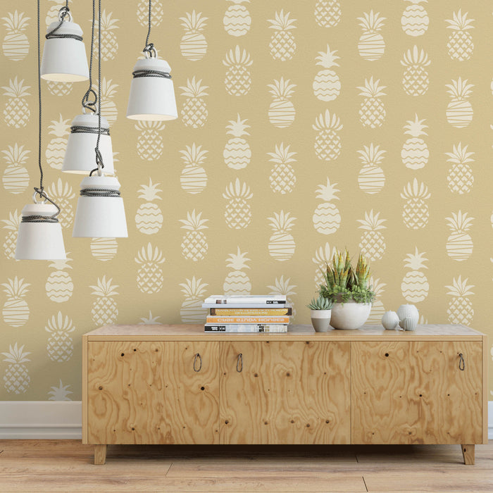 Styled Pineapple Pattern Wall Stencil