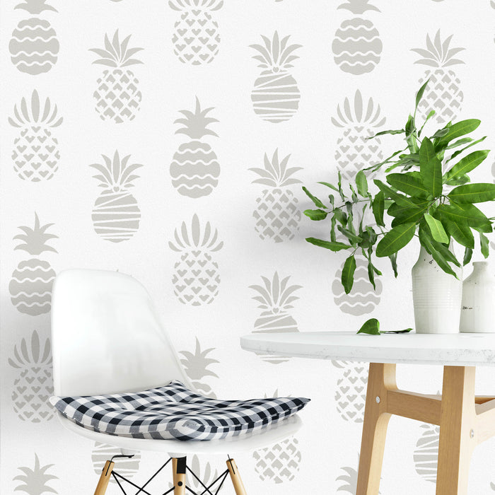 Styled Pineapple Pattern Wall Stencil