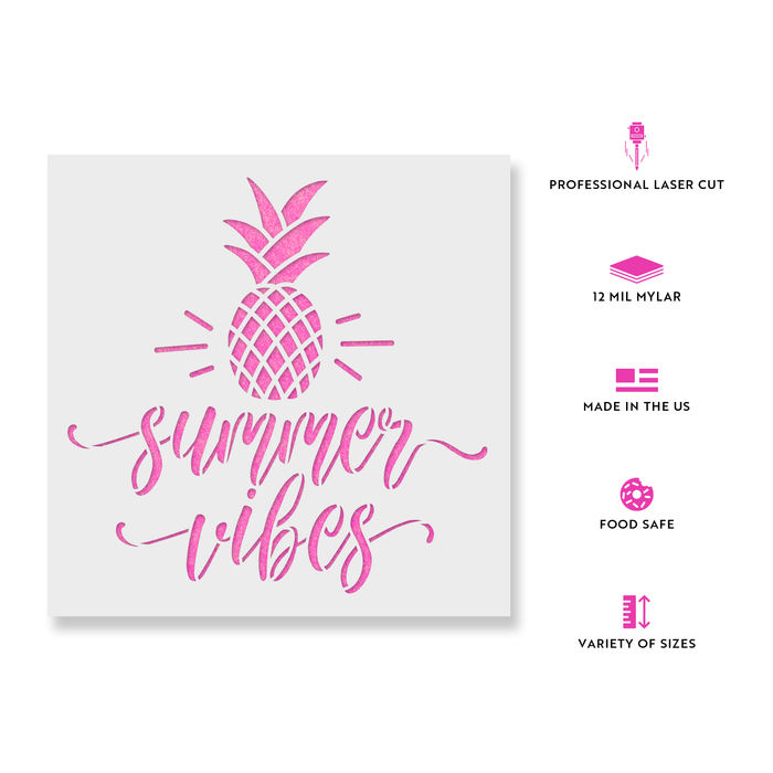 Summer Vibes Pineapple Stencil