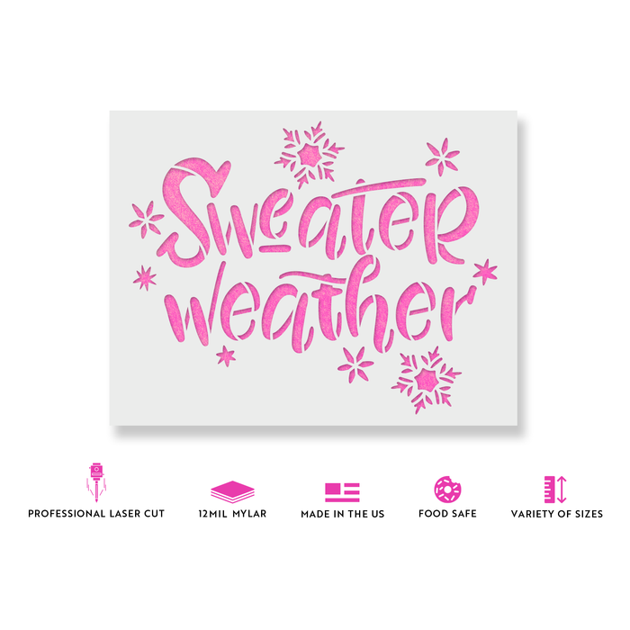 Sweater Weather Snowflakes Stencil