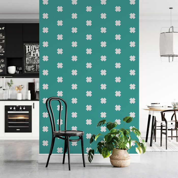 Swiss Cross Pattern Wall Stencil