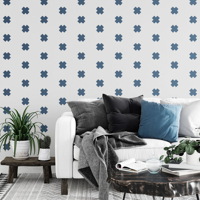 Swiss Cross Pattern Wall Stencil