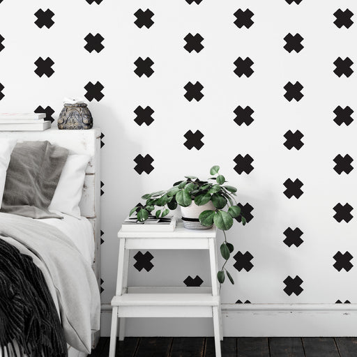 Swiss Cross Pattern Wall Stencil