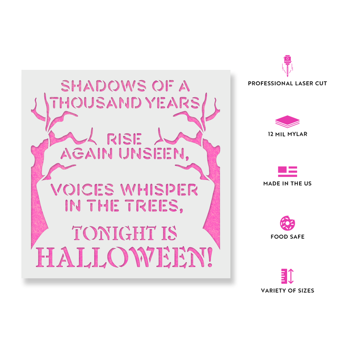 Tonight Is Halloween Stencil